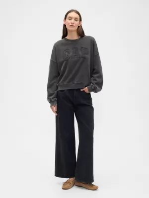 Női pulóver GAP LOGO SWEATSHIRT 799280-02 HOLDTALAN ÉJSZAKA