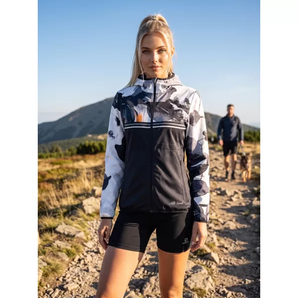  Női prémium softshell kabát ALTISPORT VOJ/ALW117JACK01 FEKETE/NARANCS 