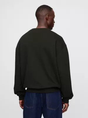 Férfi pulóver GAP LOGO CREW SWEATSHIRT 616625-02 IGAZ FEKETE