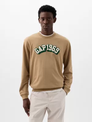 Férfi pulóver GAP LOGO CREWNECK SWEATSHIRT 829103-08 TÖKÉLETES KHAKI