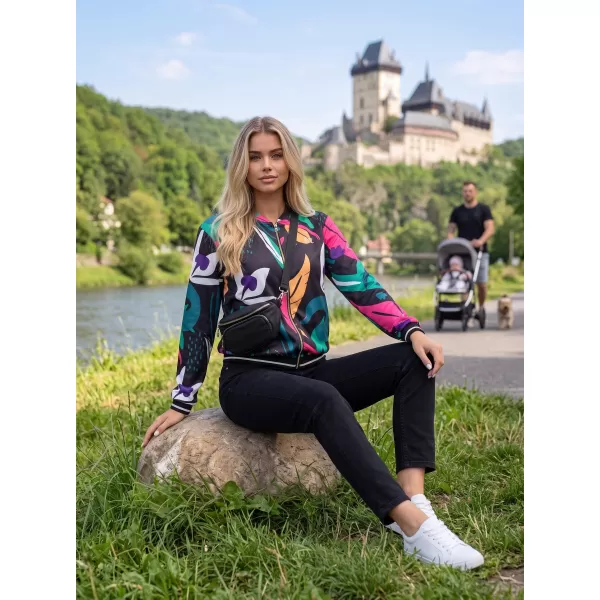  Női kabát ALTISPORT HADARIT FEKETE MINTÁS 