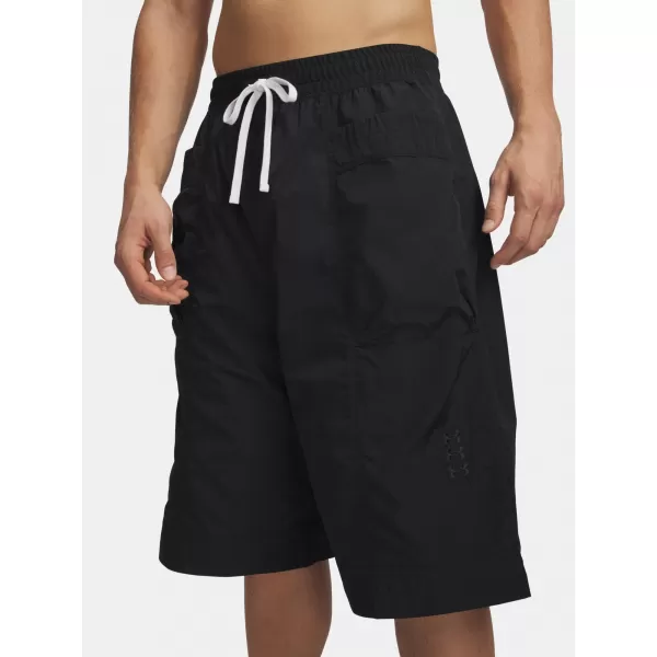  Férfi rövidnadrág UNDER ARMOUR UA HOOPS WOVEN SHORT 6011096-001 FEKETE 