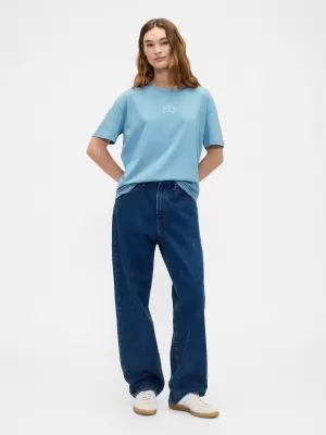 Női póló GAP LOGO TEE 407990-10 KÉK KŐ