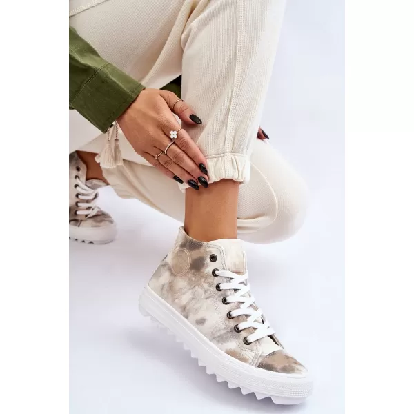  Női tornacipő BIG STAR LL274047 WHITE/OLIVE Big Star Shoes 