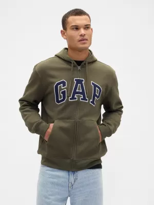 Férfi pulóver GAP LOGO HOODIE ZIP 674144-21 FEKETE MOHA