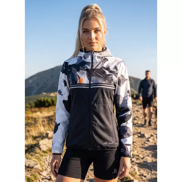  Női prémium softshell kabát ALTISPORT VOJ/ALW117JACK01 FEKETE/NARANCS 