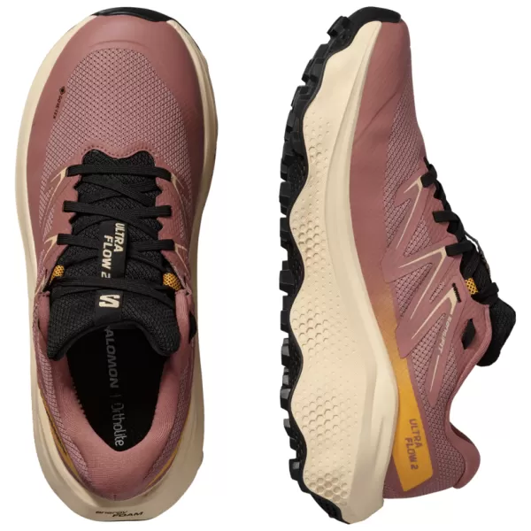  Női cipők SALOMON ULTRA FLOW 2 GTX W L47884500 BOGÁRFA / LÁGY BARACK / MELEG SÁRGABARACK 