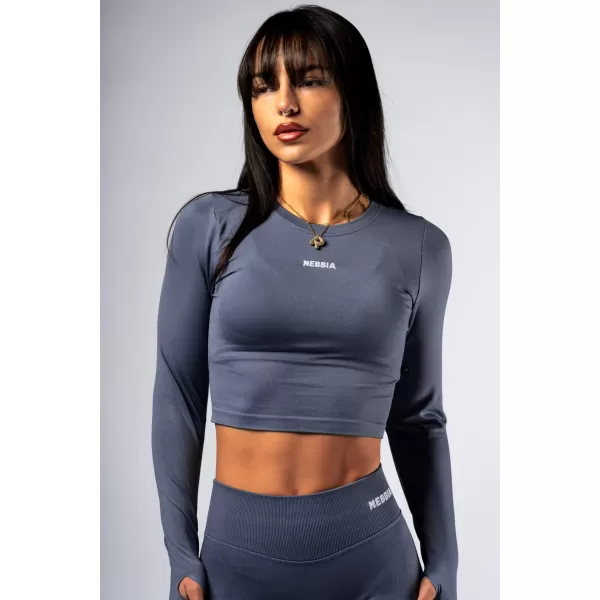  Varrat nélküli crop top hosszú ujjú POWER 892 GREY Nebbia 