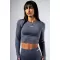 Varrat nélküli crop top hosszú ujjú POWER 892 GREY Nebbia