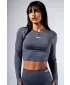 Varrat nélküli crop top hosszú ujjú POWER 892 GREY Nebbia