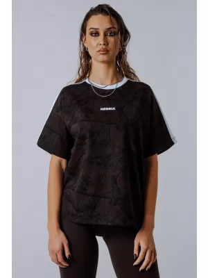 Laza szabású póló POWER 894 DARK BROWN CAMO Nebbia