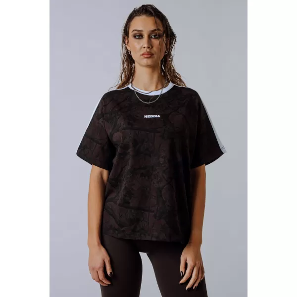  Laza szabású póló POWER 894 DARK BROWN CAMO Nebbia 