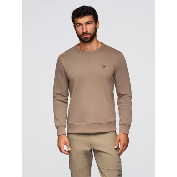  Férfi pulóver OMBRE OM-SSNZ-0243 VILÁGOSBARNA 