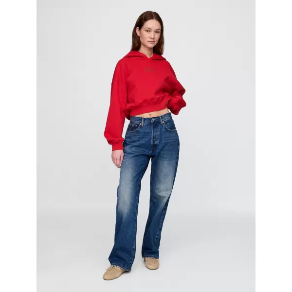 Női pulóver GAP CROPPED LOGO PULLOVER HOODIE 841725-12 PARADICSOMSZÓSZ 