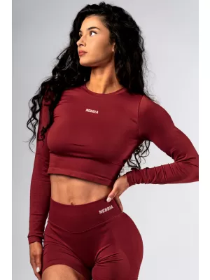 Varrat nélküli crop top hosszú ujjú POWER 892 RED Nebbia
