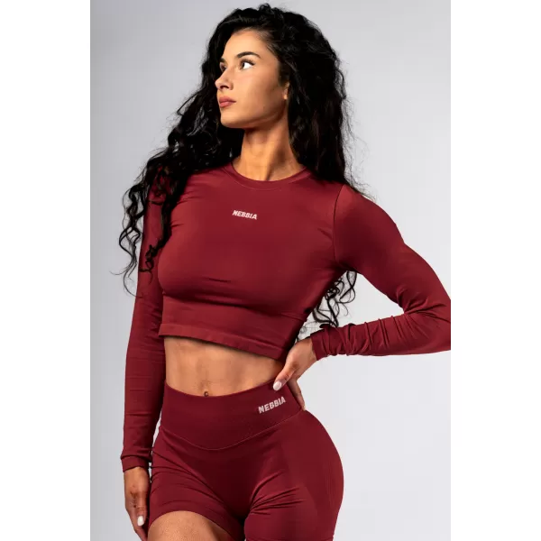  Varrat nélküli crop top hosszú ujjú POWER 892 RED Nebbia 