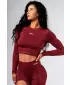 Varrat nélküli crop top hosszú ujjú POWER 892 RED Nebbia