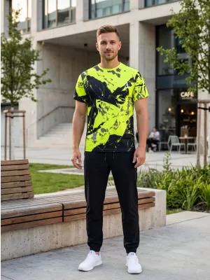Prémium férfi póló ALTISPORT VOJ/ALM131TR01 FLUO SÁRGA/FEKETE