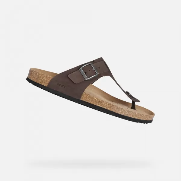  Férfi papucs GEOX SANDAL GHITA G002573 SÖTÉTBARNA 