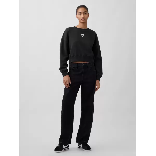  Női pulóver GAP CREW CROP SWEATSHIRT 852831-01 HOLDTALAN ÉJSZAKA 
