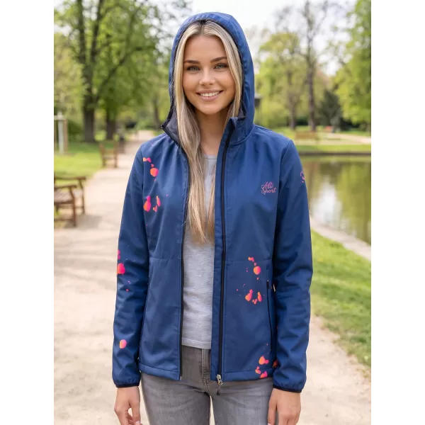  Női prémium softshell kabát ALTISPORT VOJ/ALW077JACK01 SÖTÉTKÉK/NARANCS 