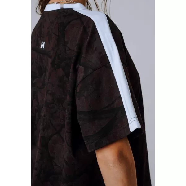  Laza szabású póló POWER 894 DARK BROWN CAMO Nebbia 