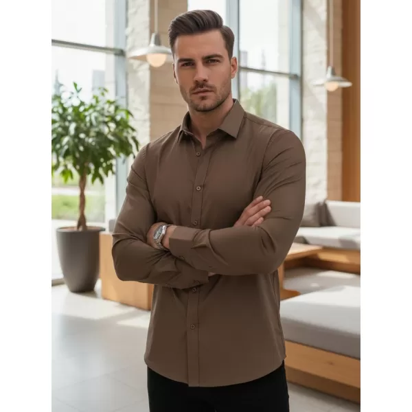  Férfi ing DSTREET DX2680 BARNA 