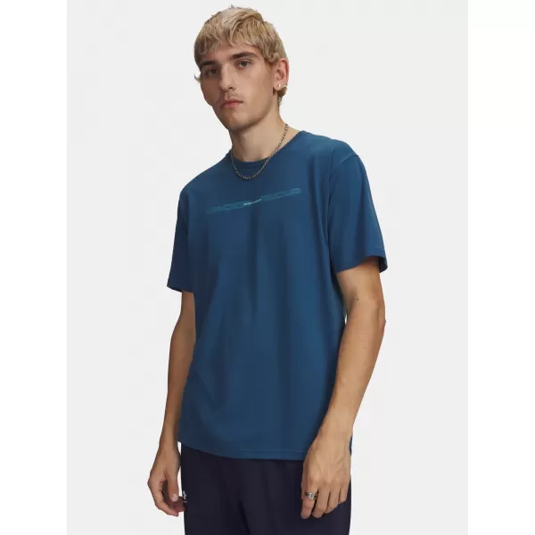  Férfi póló UNDER ARMOUR M BLUR WM SS 6009248-498 KÉK 