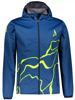 Férfi prémium softshell kabát ALTISPORT VOJ/ALM073JACK01 SÖTÉTKÉK/NEONSÁRGA