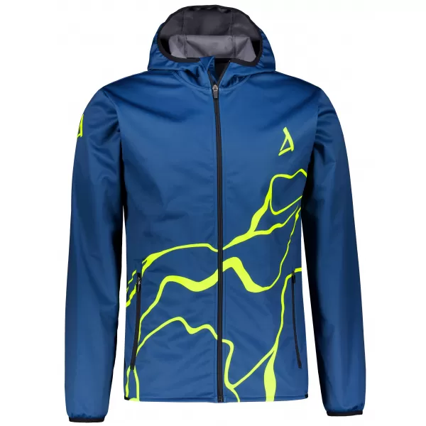 Férfi prémium softshell kabát ALTISPORT VOJ/ALM073JACK01 SÖTÉTKÉK/NEONSÁRGA 
