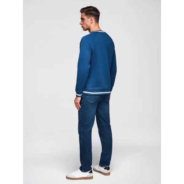 Férfi pulóver OMBRE OM-SSNZ-0244 SÖTÉTKÉK 