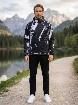 Férfi prémium softshell kabát ALTISPORT VOJ/ALM079JACK01 FEKETE-FEHÉR