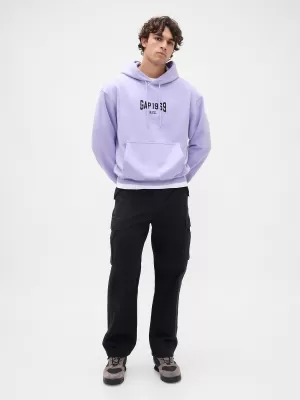 Férfi pulóver GAP LOGO PULLOVER HOODIE 821291-00 ORCHIDEA