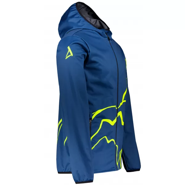  Férfi prémium softshell kabát ALTISPORT VOJ/ALM073JACK01 SÖTÉTKÉK/NEONSÁRGA 