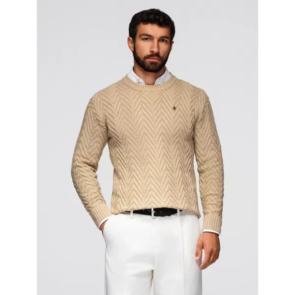 Férfi pulóver OMBRE OM-SWSW-0147 HOMOK 