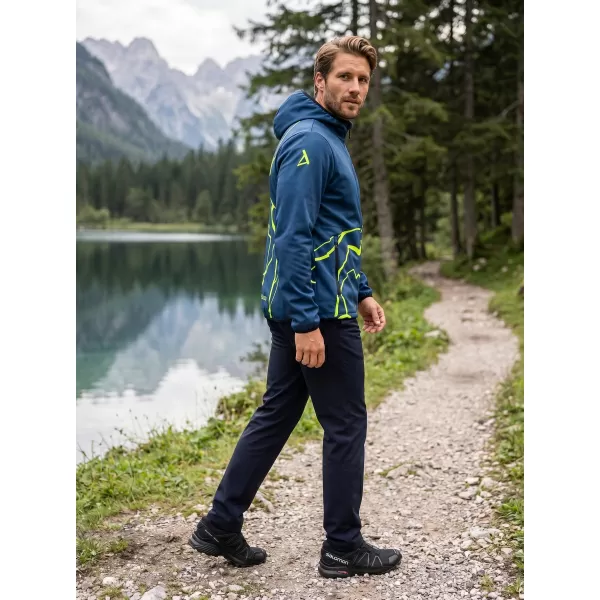  Férfi prémium softshell kabát ALTISPORT VOJ/ALM073JACK01 SÖTÉTKÉK/NEONSÁRGA 