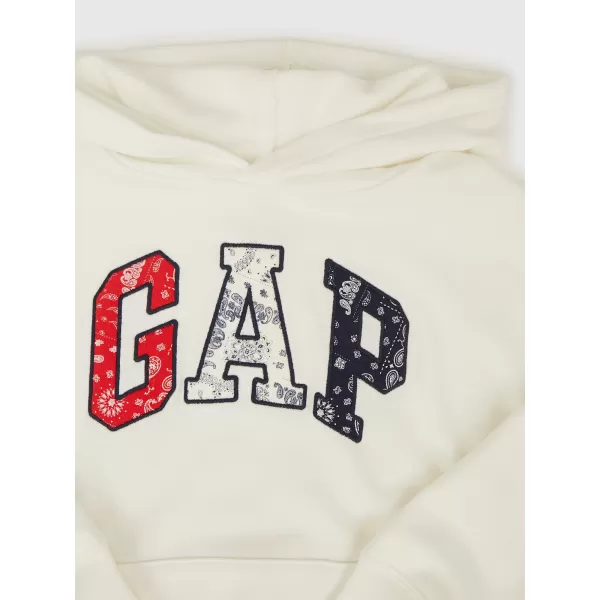  Gyermek pulóver GAP LOGO PULLOVER HOODIE 781865-00 ÚJ TÖRTFEHÉR 