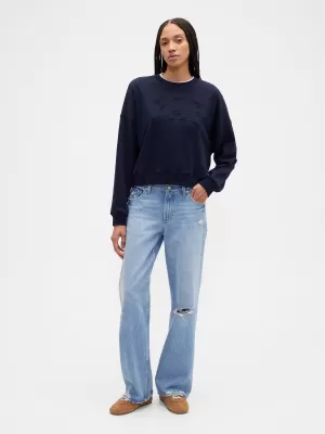 Női pulóver GAP LOGO SWEATSHIRT 799280-01 HADITENGERÉSZET EGYENRUHA