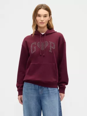 Női pulóver GAP LOGO HOODIE PULLOVER 463506-97 TOSZKÁN VÖRÖS