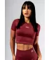 Varrat nélküli crop top rövid ujjú POWER 891 RED Nebbia