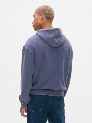 Férfi pulóver GAP LOGO HOODIE PULLOVER 646027-01 ÉJSZAKAI ÉGBOLT