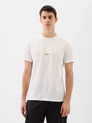Férfi póló GAP LOGO TEE 471777-08 OPTIKA FEHÉR