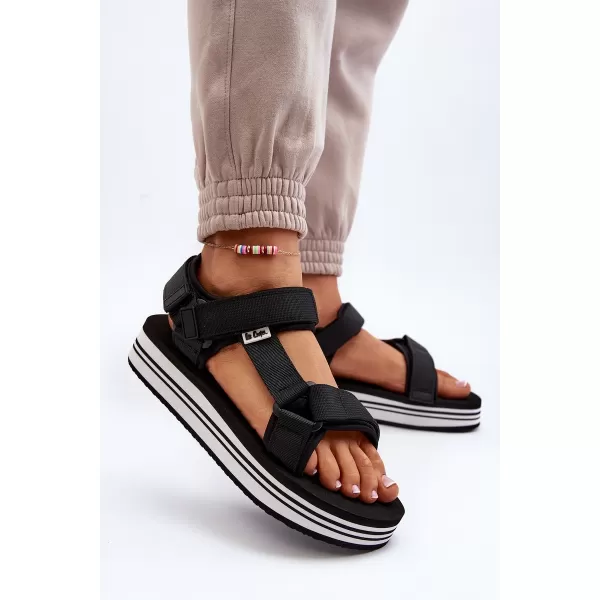  Női szandál LEE COOPER LCW-24-05-2753L FEKETE/FEHÉR 