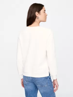 Női pulóver GAP LOGO CREWNECK SWEATSHIRT 744529-03 ÚJ TÖRTFEHÉR