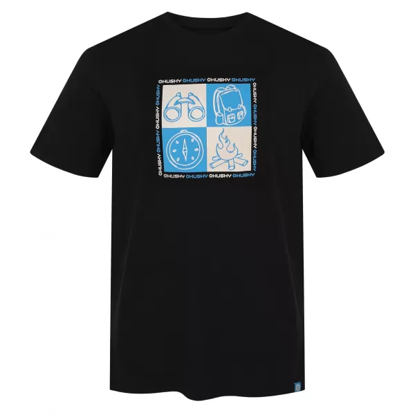  Férfi póló HUSKY TEE SQUARE M FEKETE 