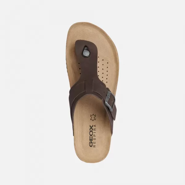  Férfi papucs GEOX SANDAL GHITA G002573 SÖTÉTBARNA 