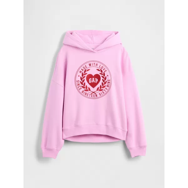  Gyermek pulóver GAP LOGO HOODIE PULLOVER 869541-00 CUKOR RÓZSASZÍN 