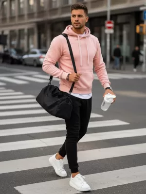 Férfi készlet DSTREET AX0641 RÓZSASZÍN/FEKETE
