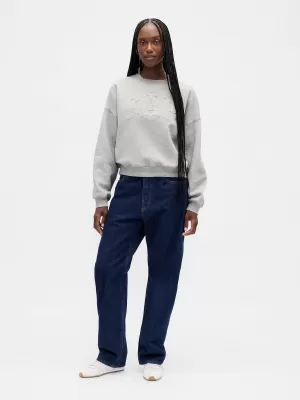 Női pulóver GAP LOGO SWEATSHIRT 799272-02 VILÁGOS HANGASZÜRKE