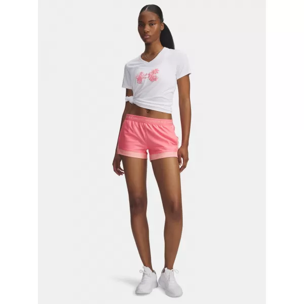  Női rövidnadrág UNDER ARMOUR TECH PLAY UP 3IN COLORBLOCK 6010875-600 RÓZSASZÍN 